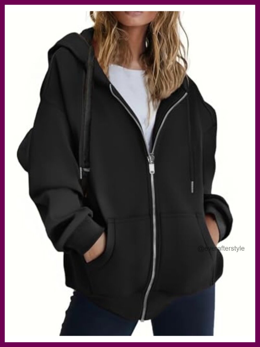 Women's Oversized Zip Up Hoodie Fleece Sweatshirt
